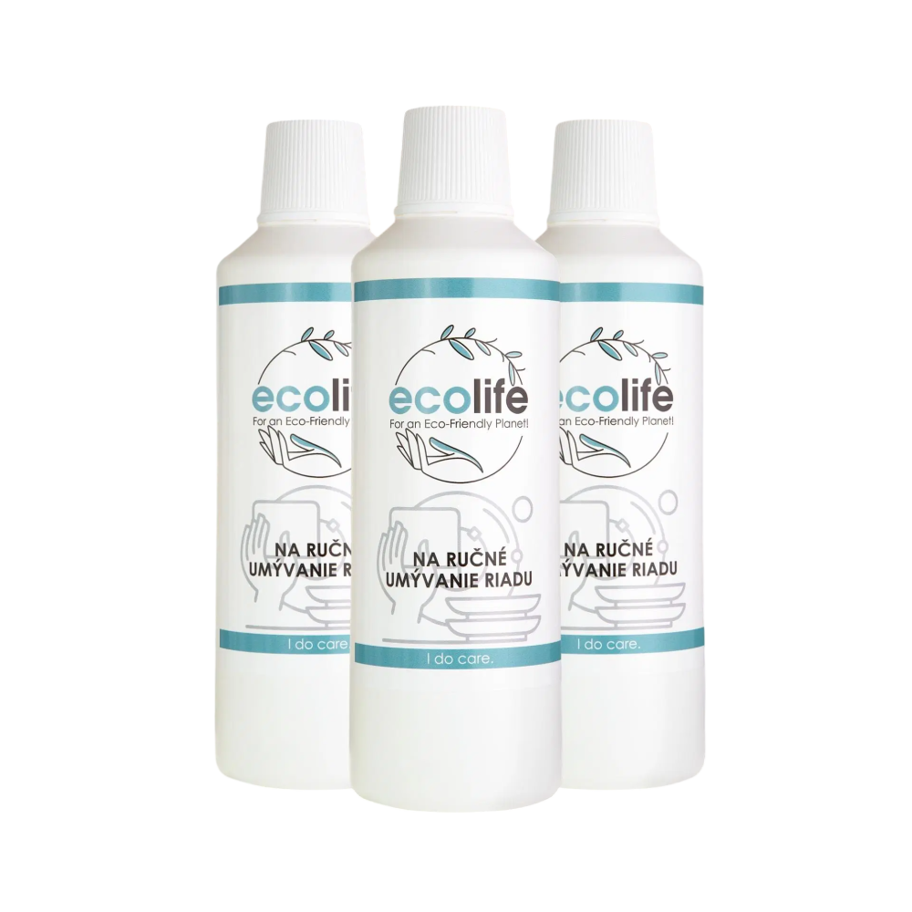 EcoLife TRIO SMART volba – Čisticí prostředek na ruční mytí nádobí (3×1 l)