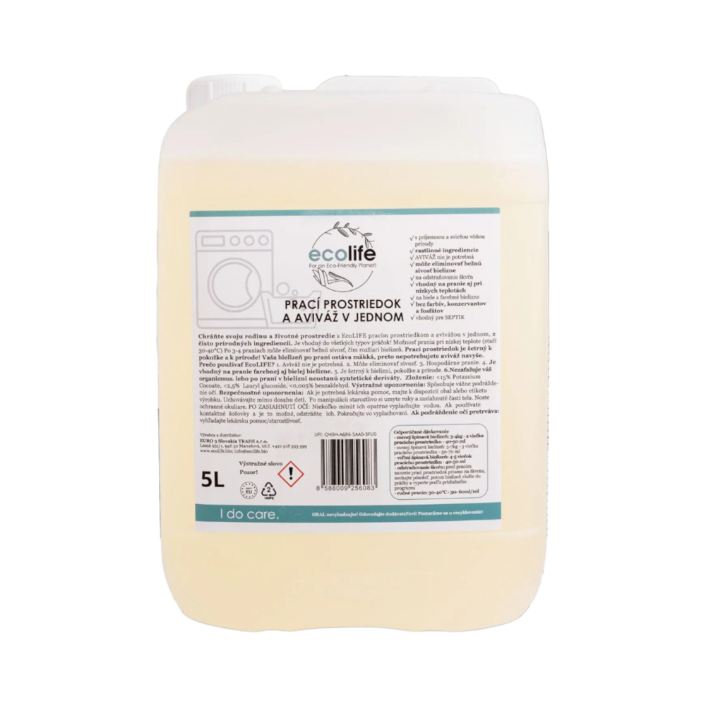 EcoLife Prací prostředek a aviváž 2 v 1 (5 l)